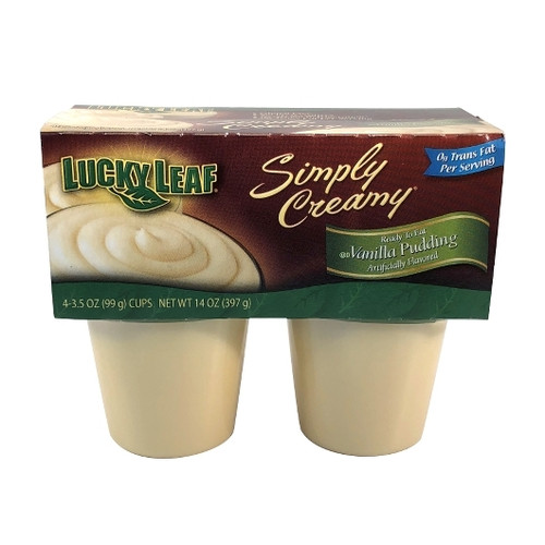 Lucky Leaf Pudding Vanilla Simply Creamy, 14 Ounce, 12 Per Case